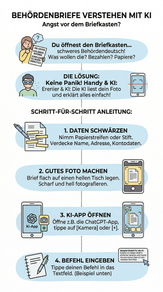 Eine Schritt für Schritt Anleitung für Behördenbriefe