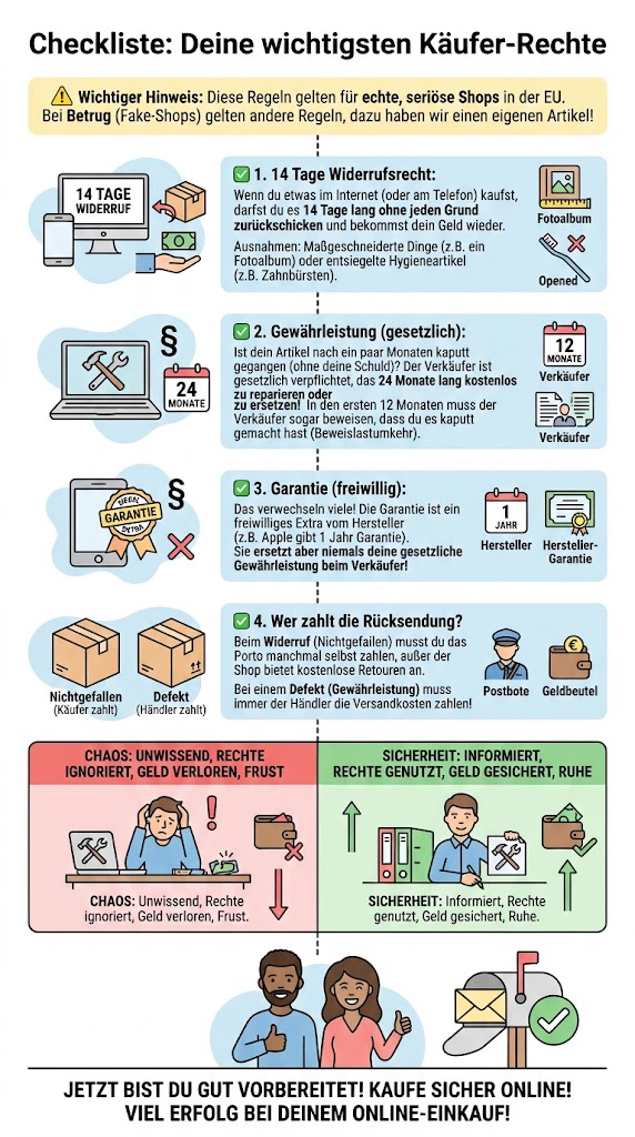 Checkliste: Deine wichtigsten Käufer-Rechte